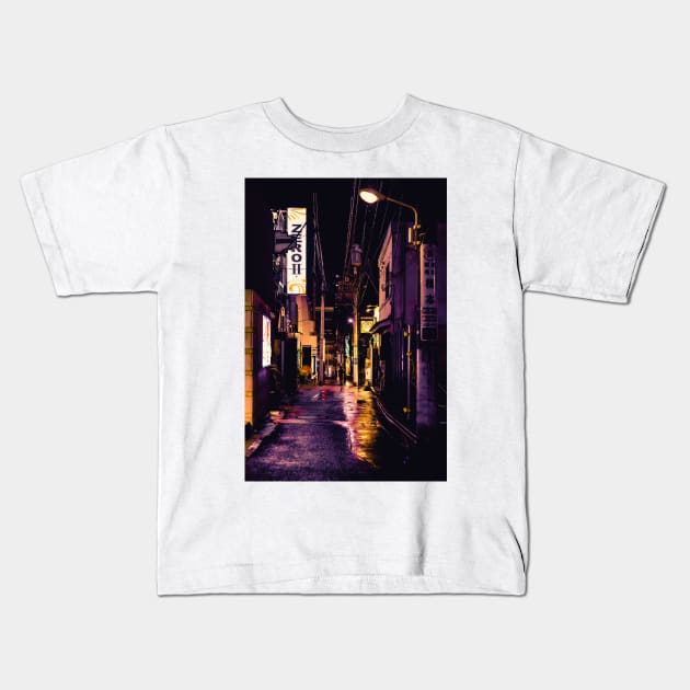 Tokyo Nightscape - Aesthetic Cityscape of Japan Kids T-Shirt by aestheticand